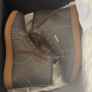 Indie Ridge Men's High-Top Boots - Dark Gray and Brown